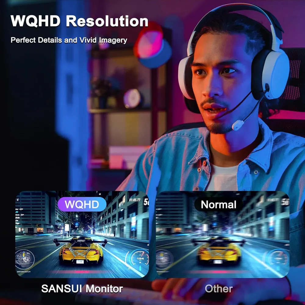 Sansui 27" WQHD 200 Hz 1 ms IPS FreeSync HDR Eye Care VESA