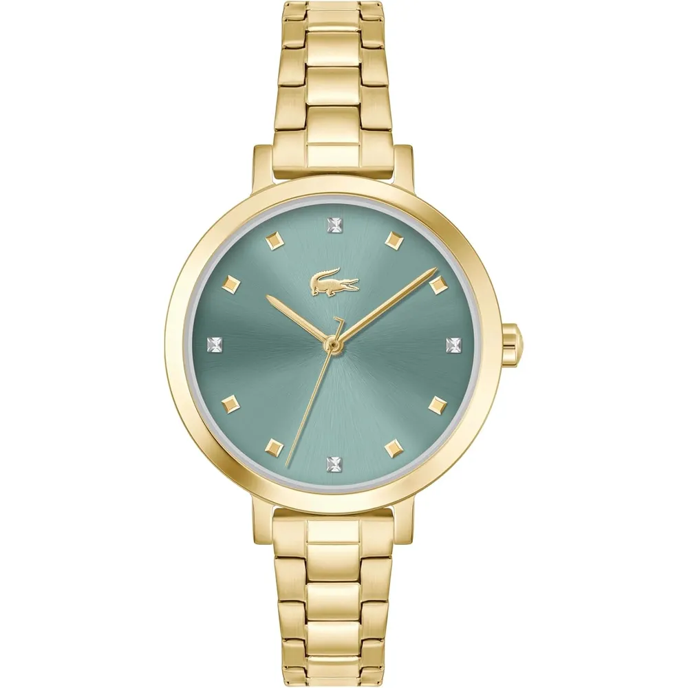 RELOJ LACOSTE RIGA 3H DE CUARZO 34 MM MUJER - SEA GREEN/YELLOW GOLD