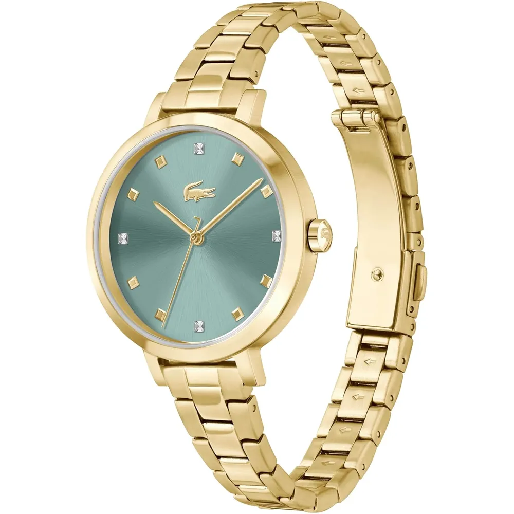 RELOJ LACOSTE RIGA 3H DE CUARZO 34 MM MUJER - SEA GREEN/YELLOW GOLD