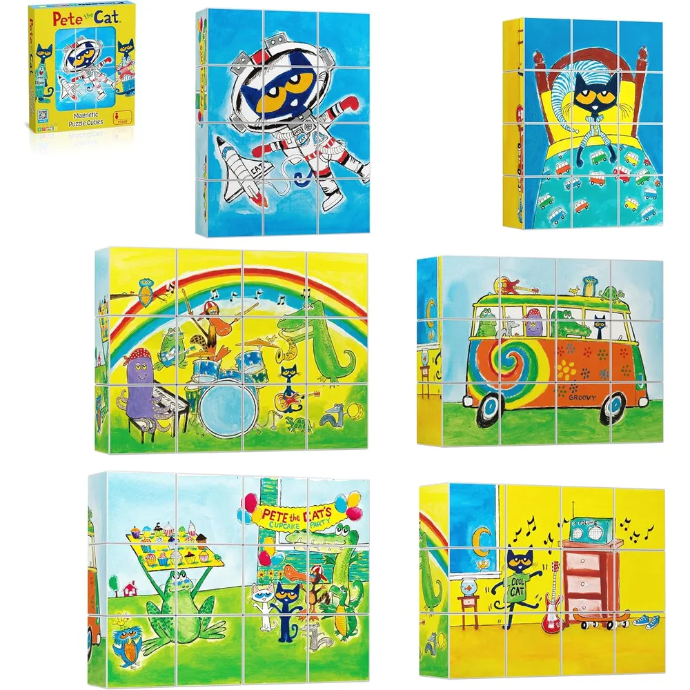CUBOS MAGNÉTICOS PETE THE CAT PTC03 6 PIEZAS PICASSOTILES