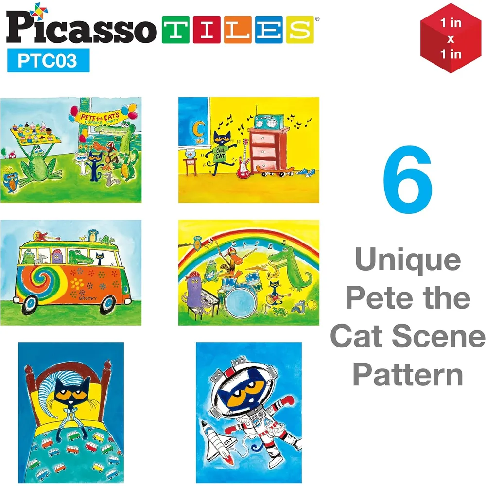 CUBOS MAGNÉTICOS PETE THE CAT PTC03 6 PIEZAS PICASSOTILES