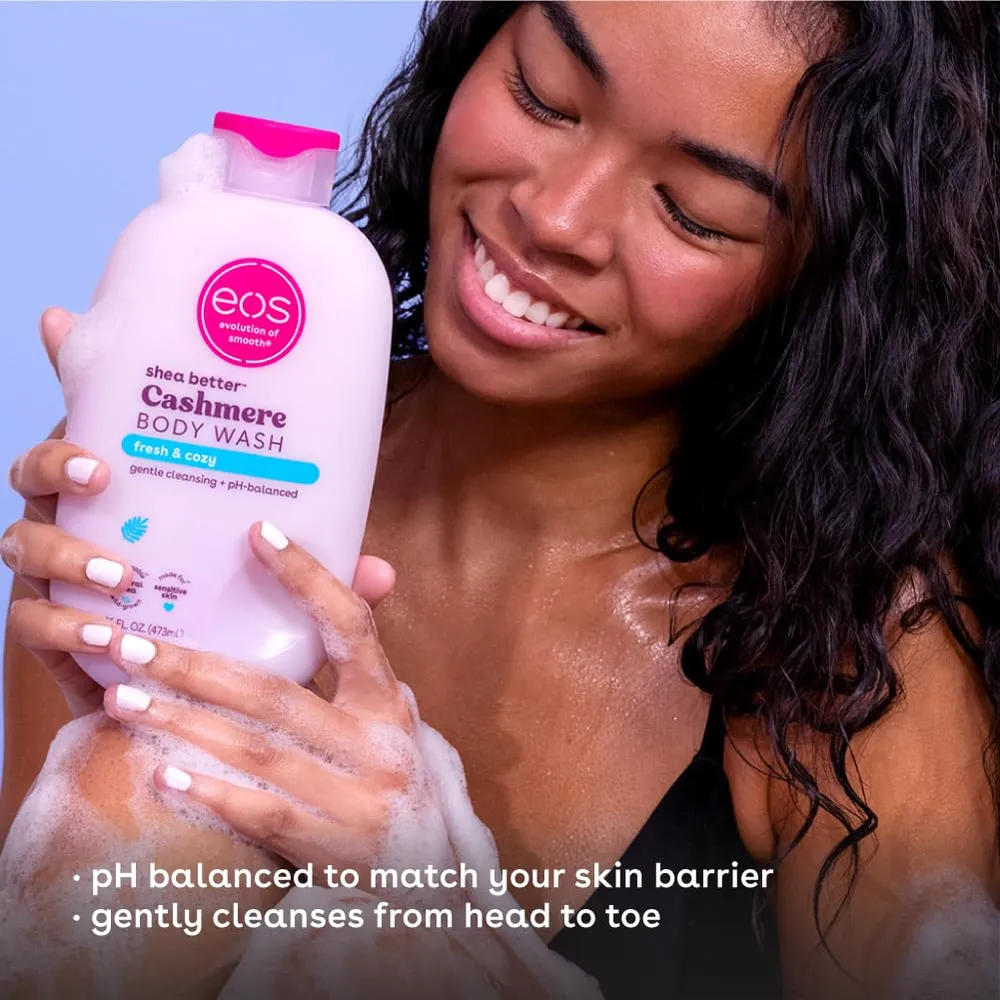 EOS Shea Better Cashmere gel de baño Fresh & Cozy | 16 oz / 473 ml