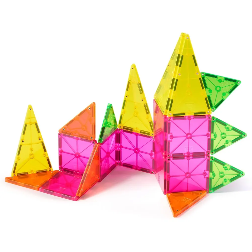MAGNA-TILES - 20-piezas set de construcción magnético | Neón