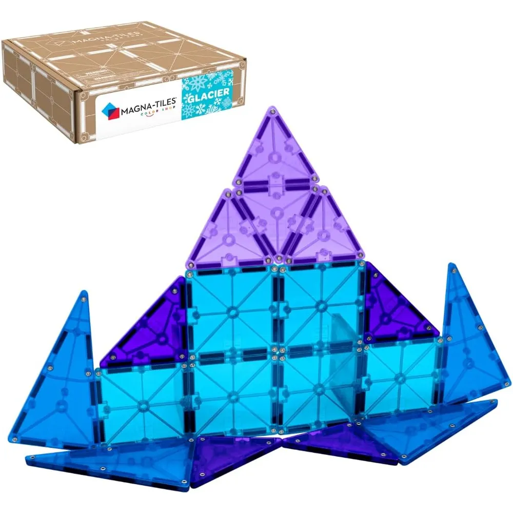 MAGNA-TILES - 20-piezas set de construcción magnético | Glaciar