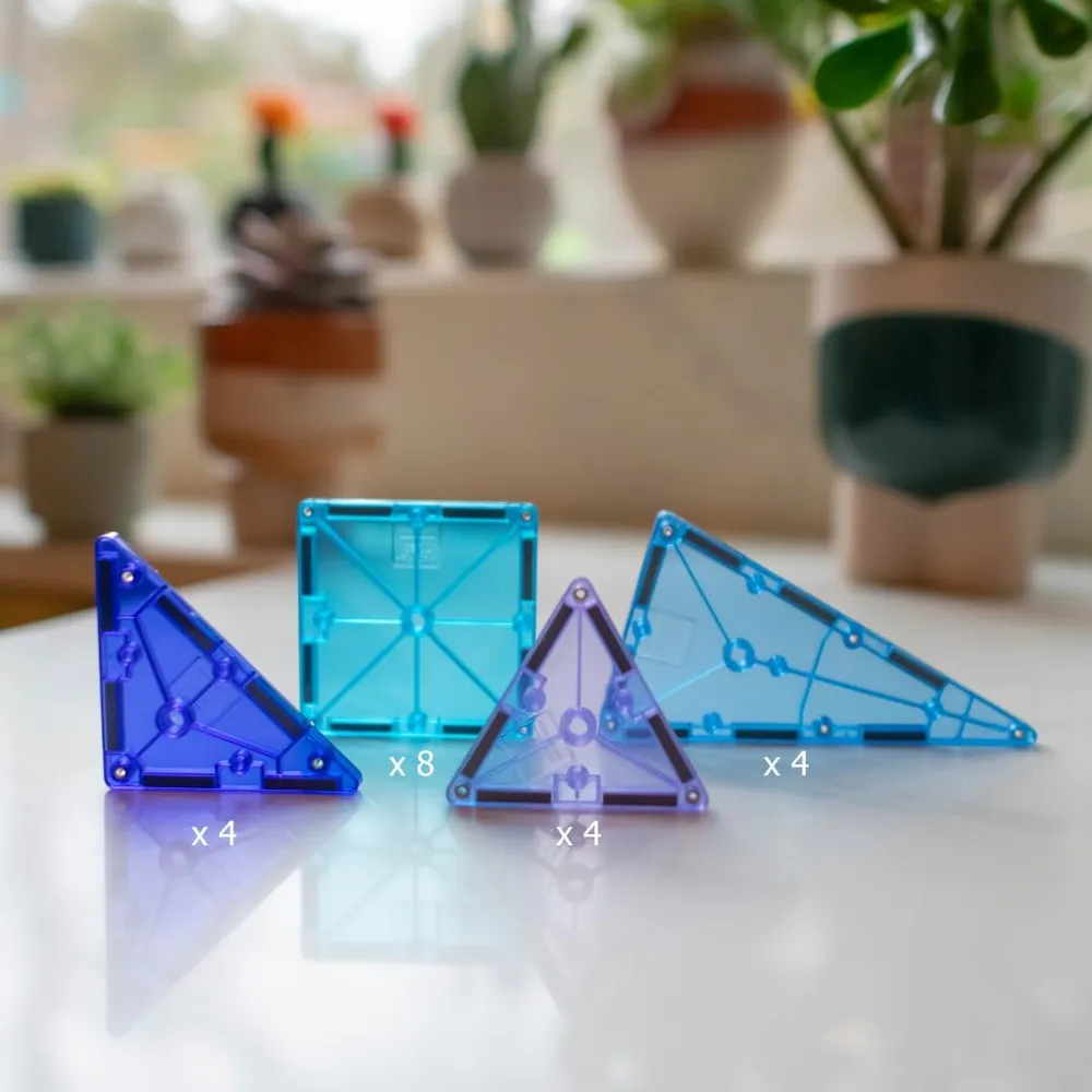 MAGNA-TILES - 20-piezas set de construcción magnético | Glaciar