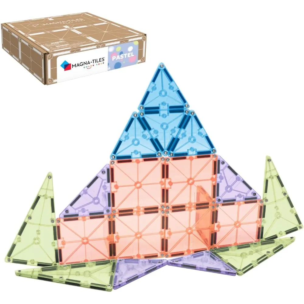 MAGNA-TILES - 20-piezas set de construcción magnético | Pastel