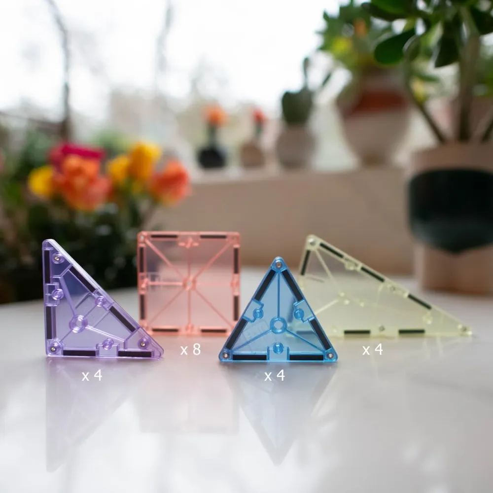 MAGNA-TILES - 20-piezas set de construcción magnético | Pastel