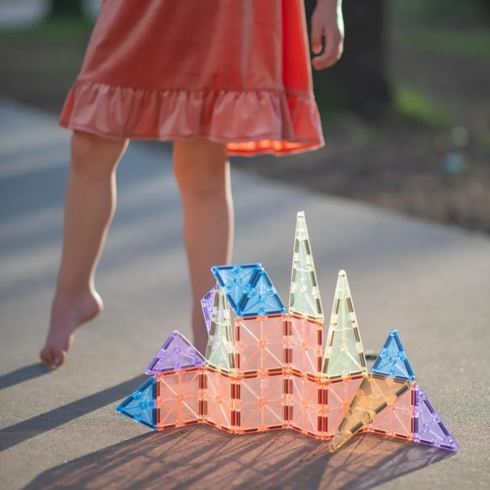 MAGNA-TILES - 20-piezas set de construcción magnético | Pastel