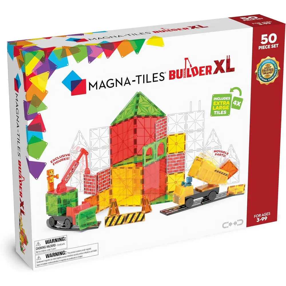 MAGNA-TILES - Builder xl 50-piezas set de construcción magnético