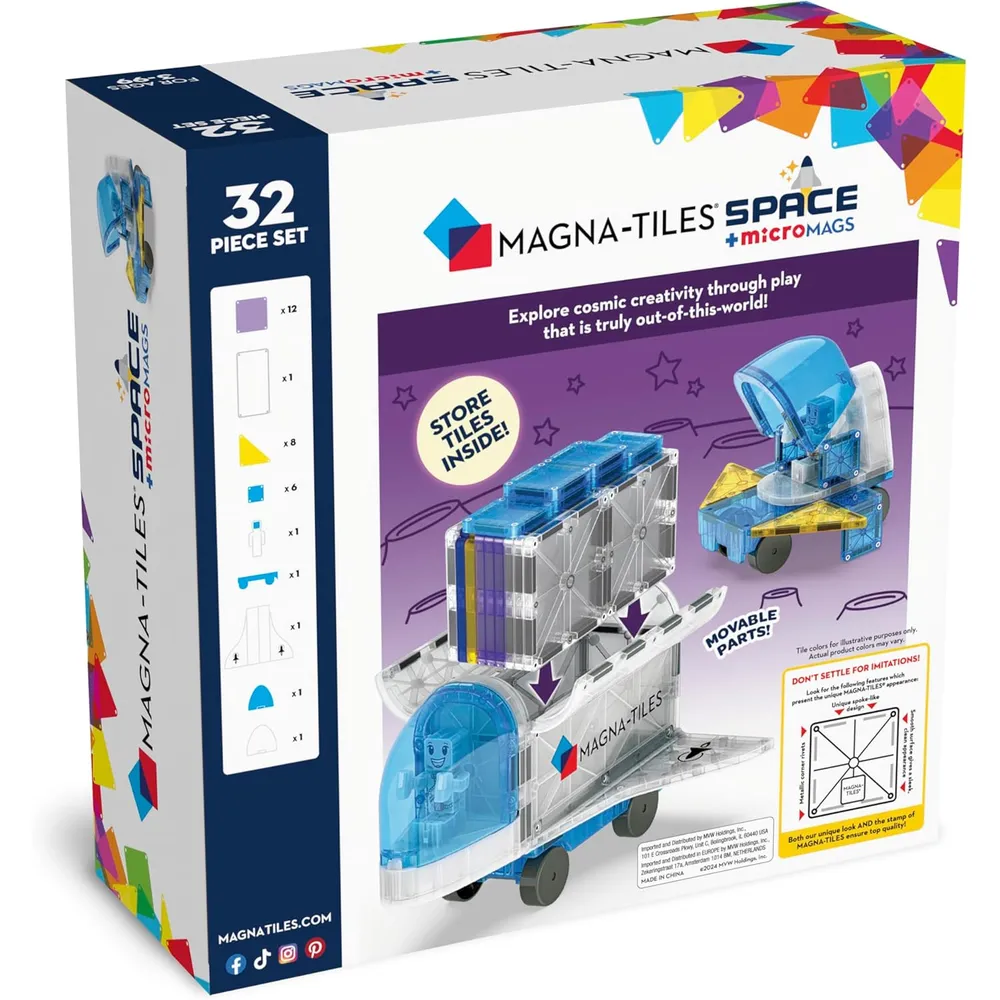 MAGNA-TILES - Space 32-piezas set de construcción magnético