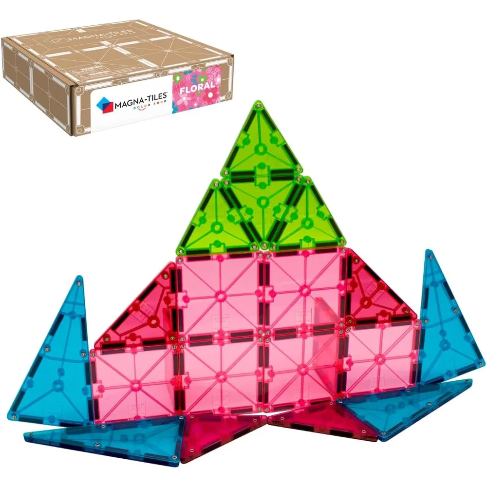 MAGNA-TILES - 20-piezas set de construcción magnético | Floral