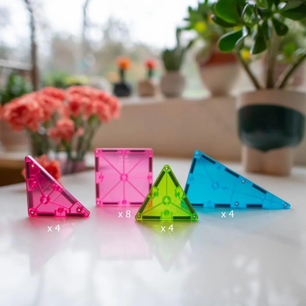 MAGNA-TILES - 20-piezas set de construcción magnético | Floral