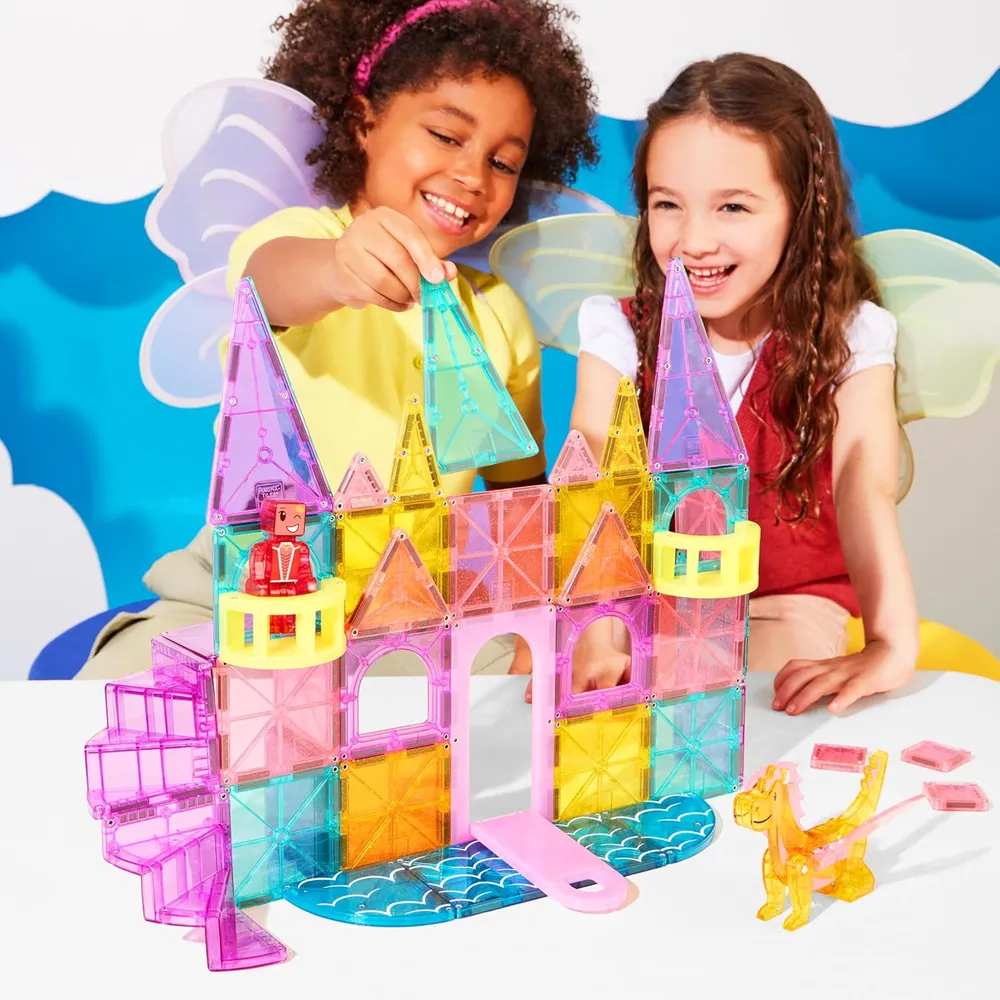 SET DE CONSTRUCCIÓN MAGNÉTICO MAGNA-TILES CASTILLO DLX 48 PIEZAS