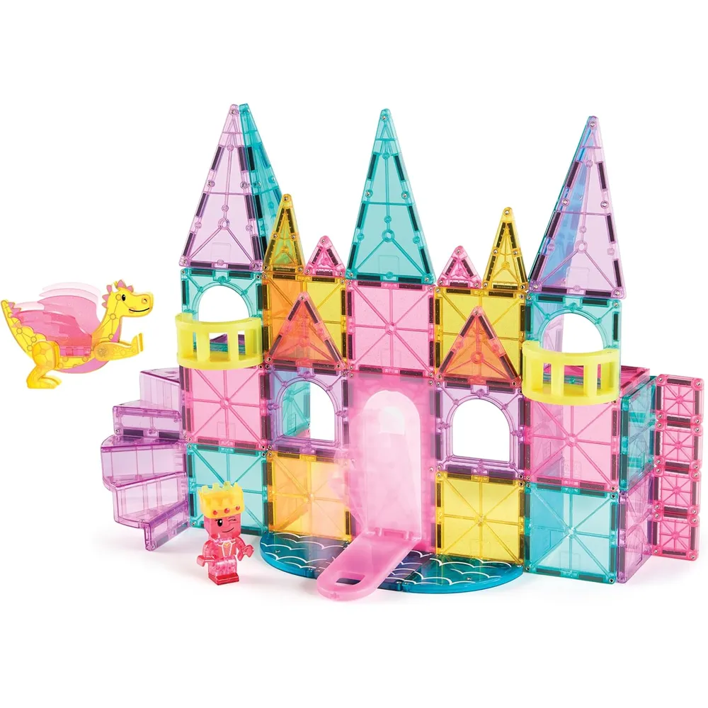 SET DE CONSTRUCCIÓN MAGNÉTICO MAGNA-TILES CASTILLO DLX 48 PIEZAS