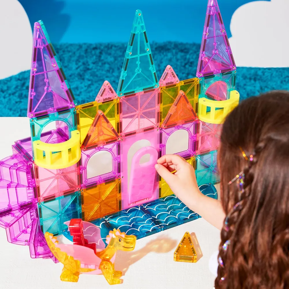 SET DE CONSTRUCCIÓN MAGNÉTICO MAGNA-TILES CASTILLO DLX 48 PIEZAS