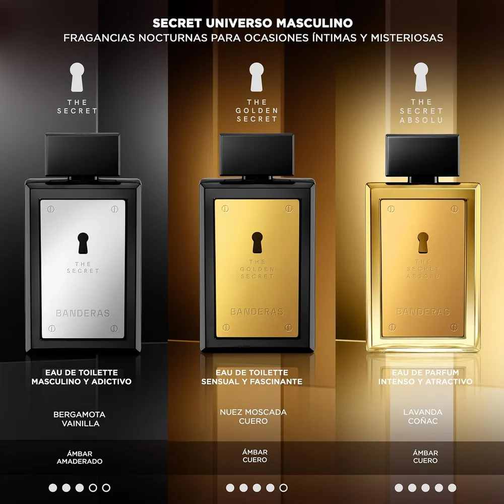 PERFUME BANDERAS THE SECRET ABSOLU EAU DE PARFUM 3.4 OZ / 100 ML
