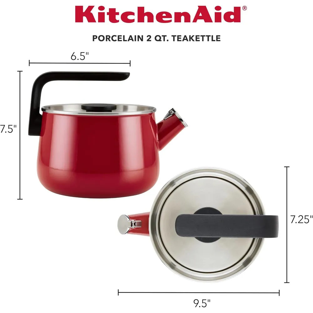 KITCHENAID KEK1222ER, TETERA SILBANTE ESMALTADA 2 QT | ROJO IMPERIO