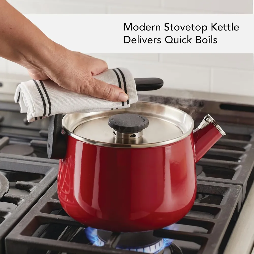 KITCHENAID KEK1222ER, TETERA SILBANTE ESMALTADA 2 QT | ROJO IMPERIO