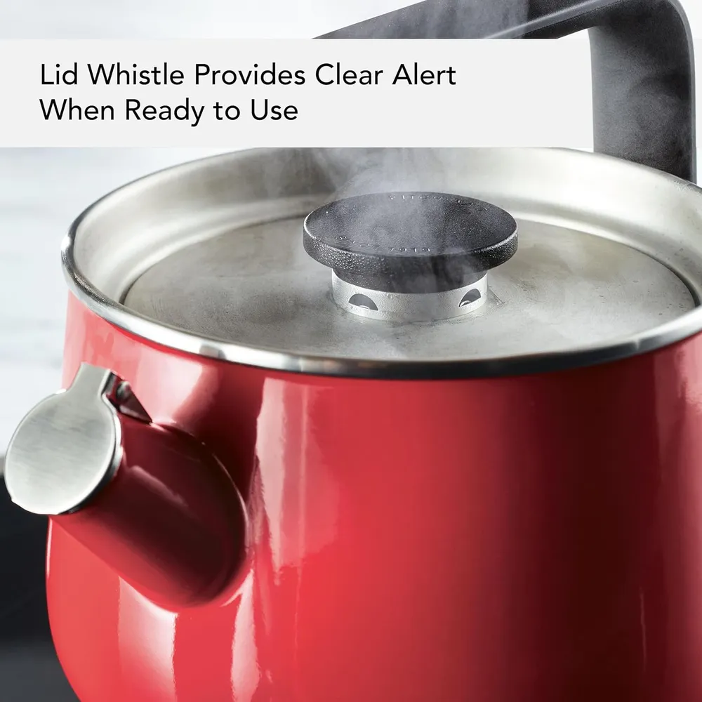 KITCHENAID KEK1222ER, TETERA SILBANTE ESMALTADA 2 QT | ROJO IMPERIO