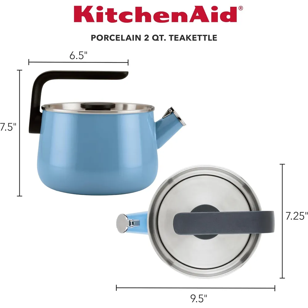 KITCHENAID KEK1222VB, TETERA SILBANTE ESMALTADA 2 QT | TERCIOPELO AZUL