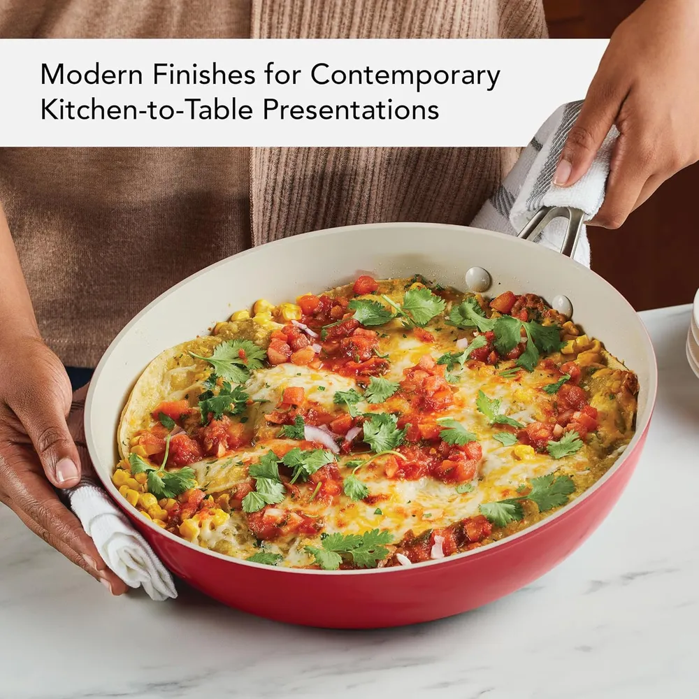 KitchenAid sartén cerámica anodizada dura 12.25 in / 31 cm | Rojo imperio