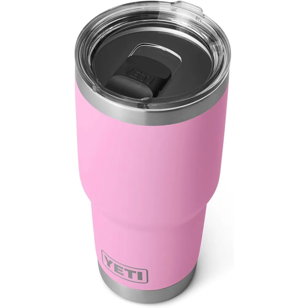 YETI Rambler Vaso de 30 oz de acero inoxidable y tapa MagSlider color rosado