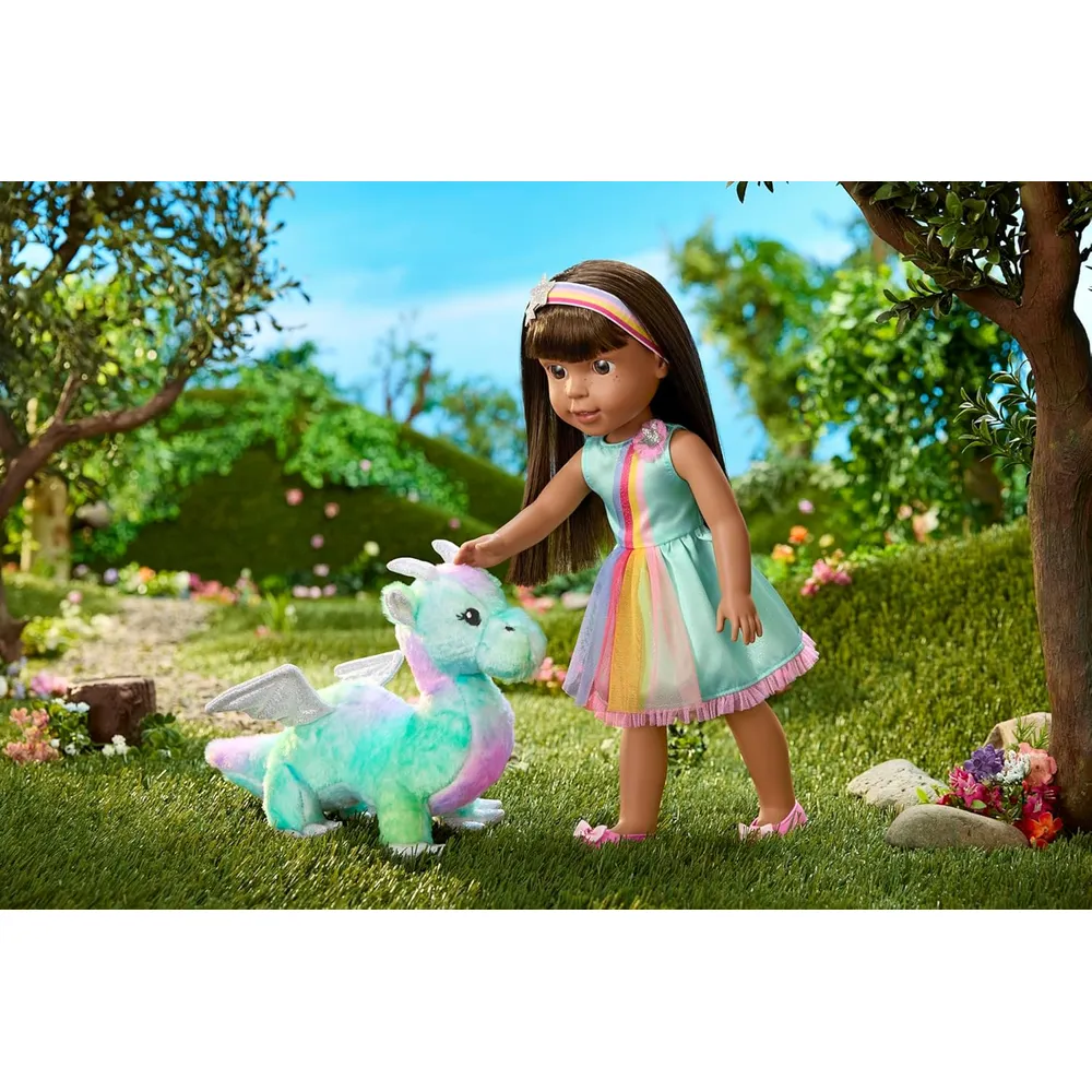 AMERICAN GIRL Welliewishers Ashlyn muñeca 14,5"/37 cm con dragona y accesorios