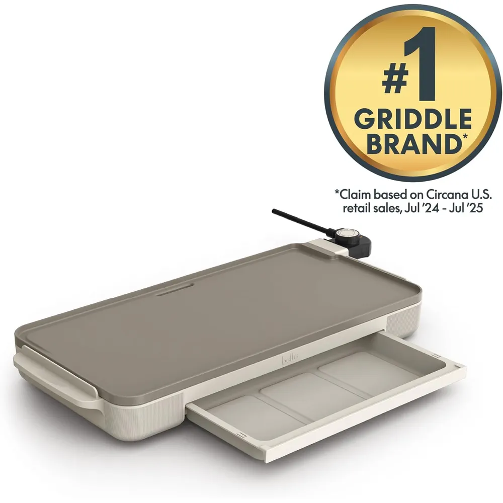 PLANCHA ELÉCTRICA BELLA DE 25 × 51 CM CON BANDEJA