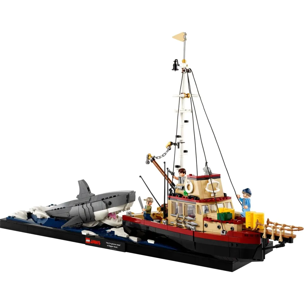 Lego Ideas Tiburón, diorama con barco Orca y minifiguras coleccionables