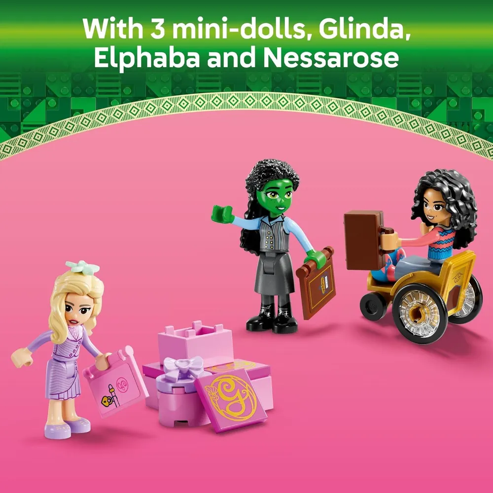 LEGO WICKED GLINDA, ELPHABA Y NESSAROSE UNIVERSIDAD SHIZ