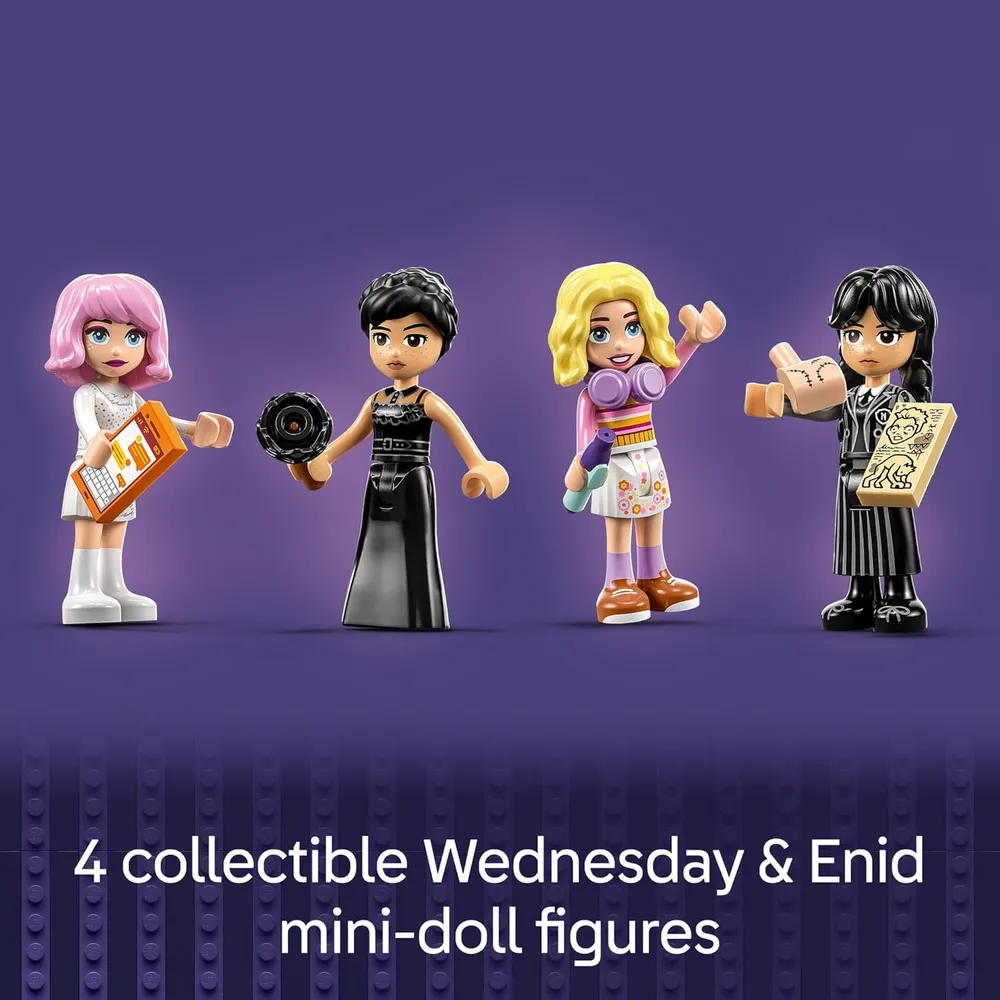 Lego Wednesday Addams, habitación de Wednesday y Enid con 4 minifiguras