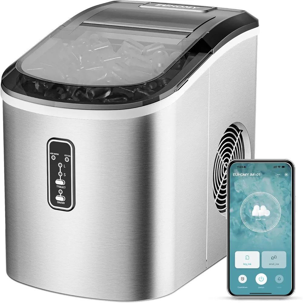 EUHOMY IM-01-AP MÁQUINA DE HIELO INTELIGENTE DE ENCIMERA 26 LB/24H | PLATEADO