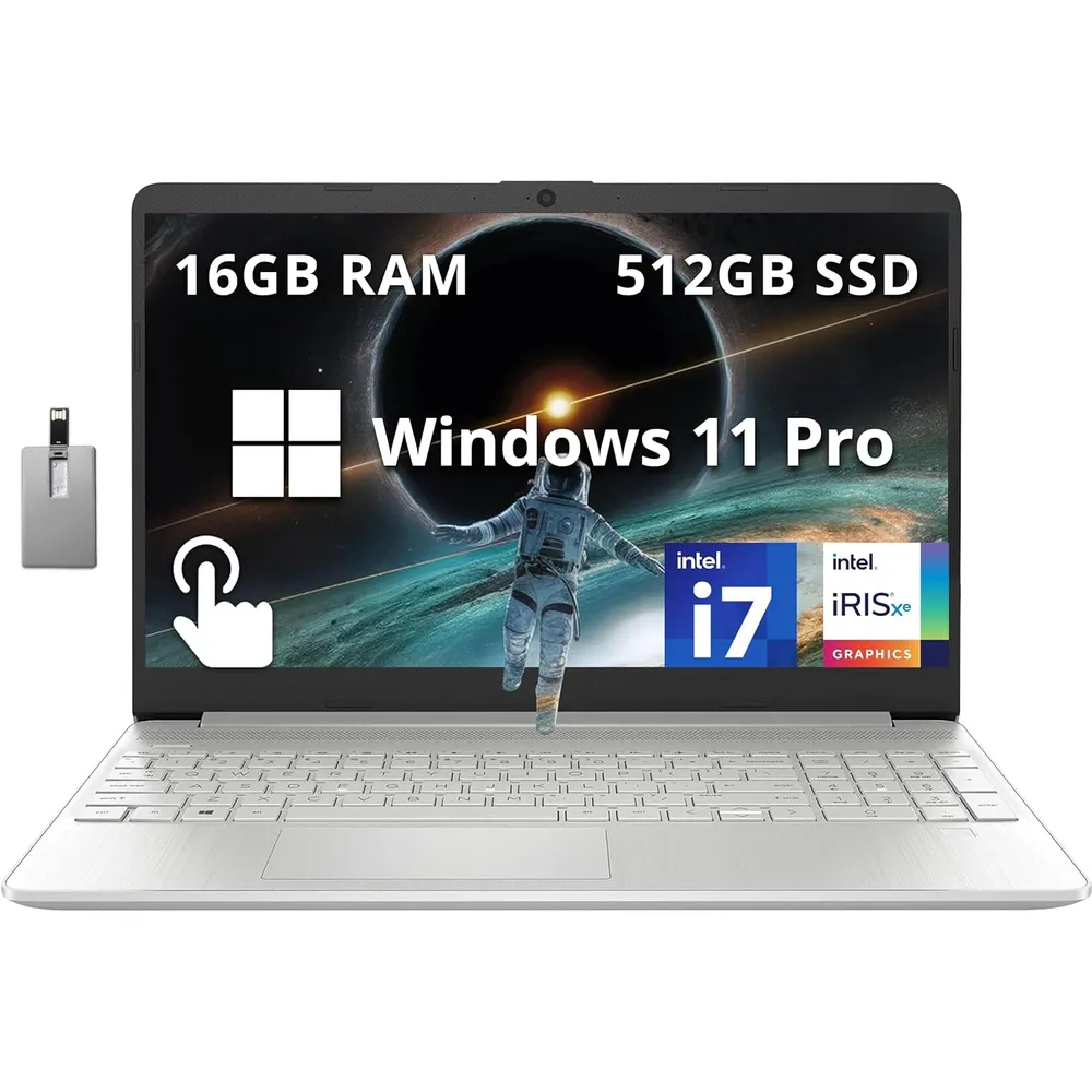 HP Laptop 15.6" FHD Touch i7-1255U 16GB RAM 512GB SSD | Plata - Teclado Inglés