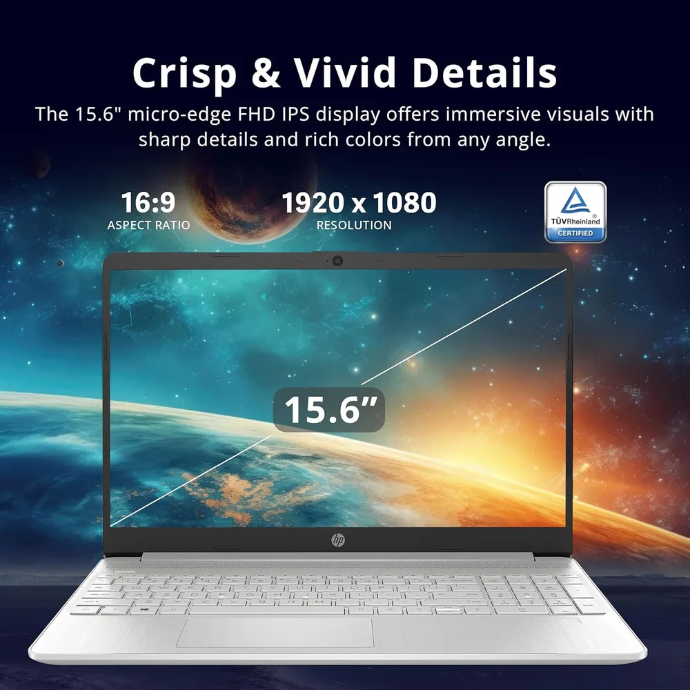 HP Laptop 15.6" FHD Touch i7-1255U 16GB RAM 512GB SSD | Plata - Teclado Inglés