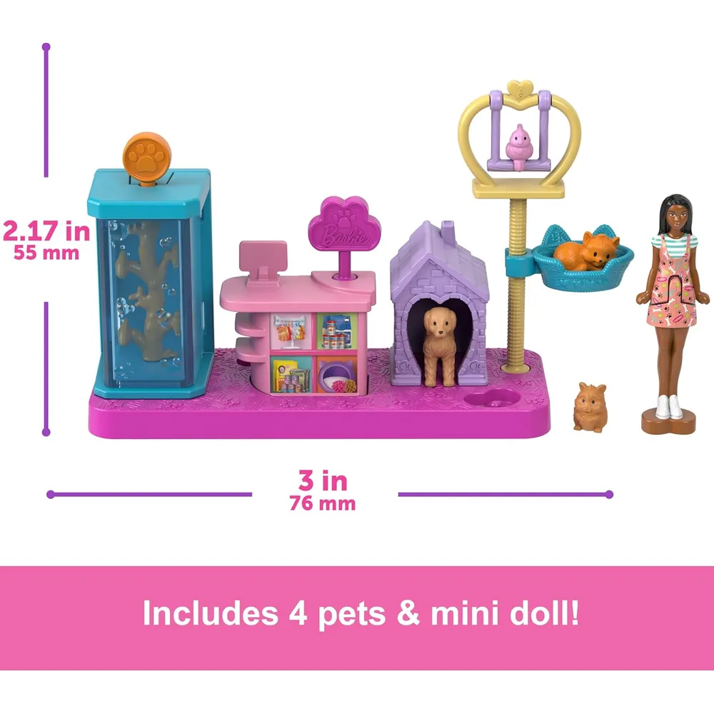 BARBIE MINI BARBIELAND SET MASCOTAS CON ACCESORIOS