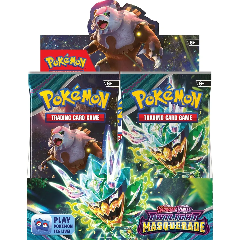 JUEGO DE CARTAS POKÉMON TCG SCARLET & VIOLET TWILIGHT MASQUERADE BOOSTER DISPLAY BOX 36 PACKS (INGLÉS)