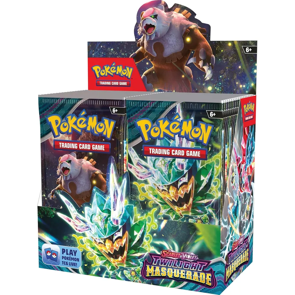 JUEGO DE CARTAS POKÉMON TCG SCARLET & VIOLET TWILIGHT MASQUERADE BOOSTER DISPLAY BOX 36 PACKS (INGLÉS)