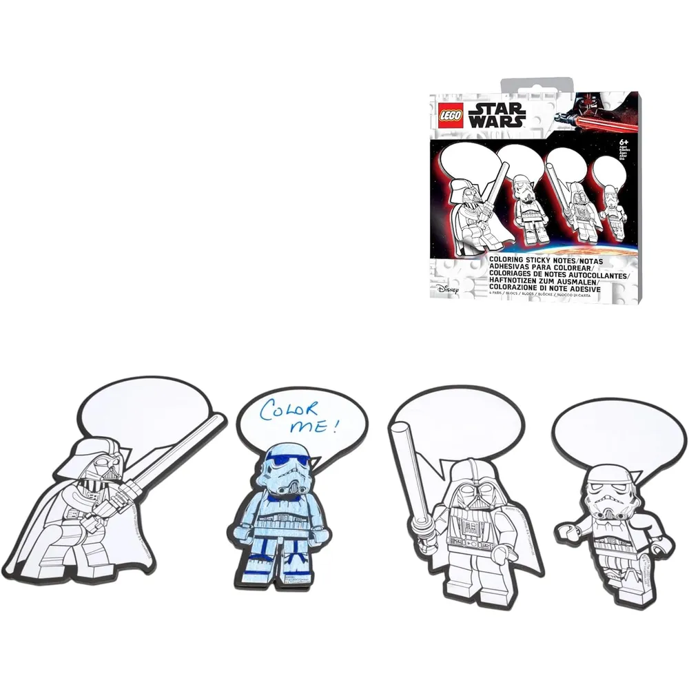 Lego Star Wars notas adhesivas Darth Vader para colorear