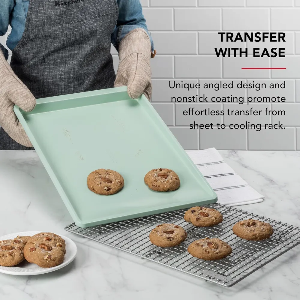 KitchenAid bandeja para galletas antiadherente 33x46 cm, acero suizo | Pistacho