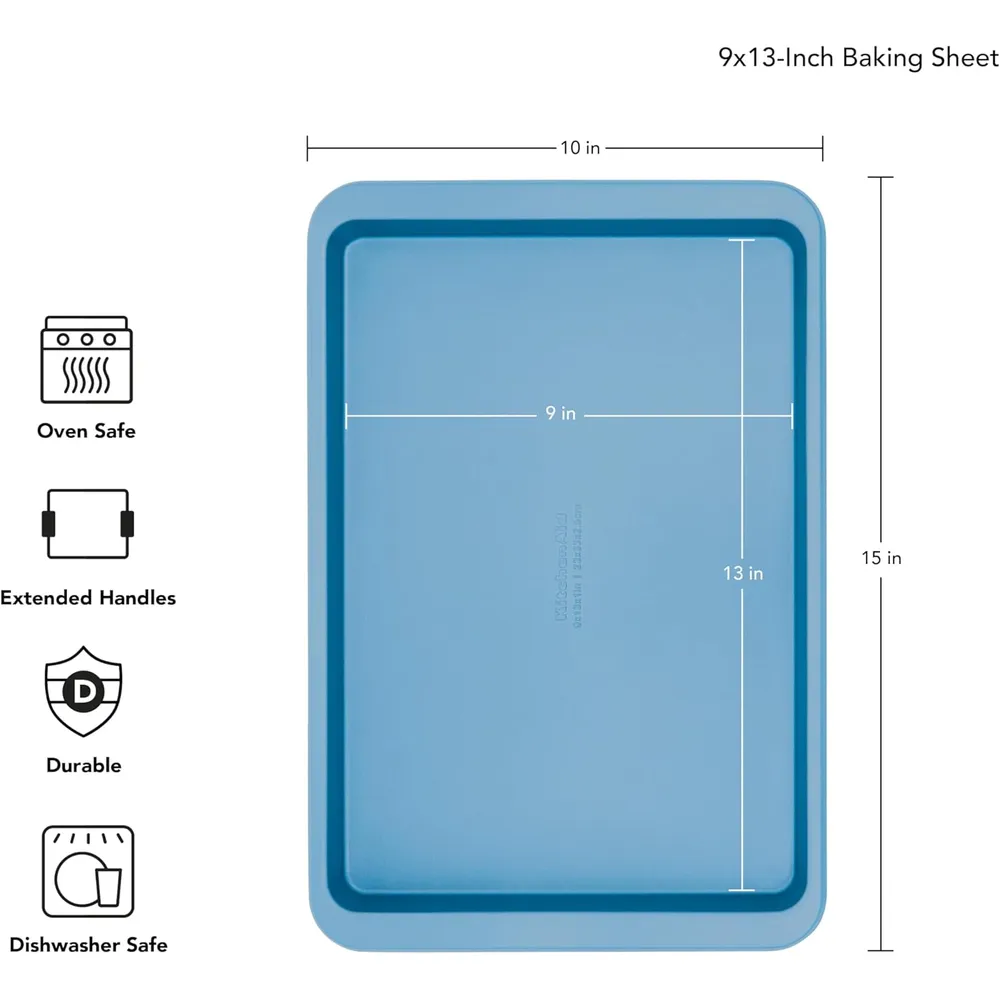 KitchenAid hoja para hornear antiadherente 23x33 cm, acero | Terciopelo azul