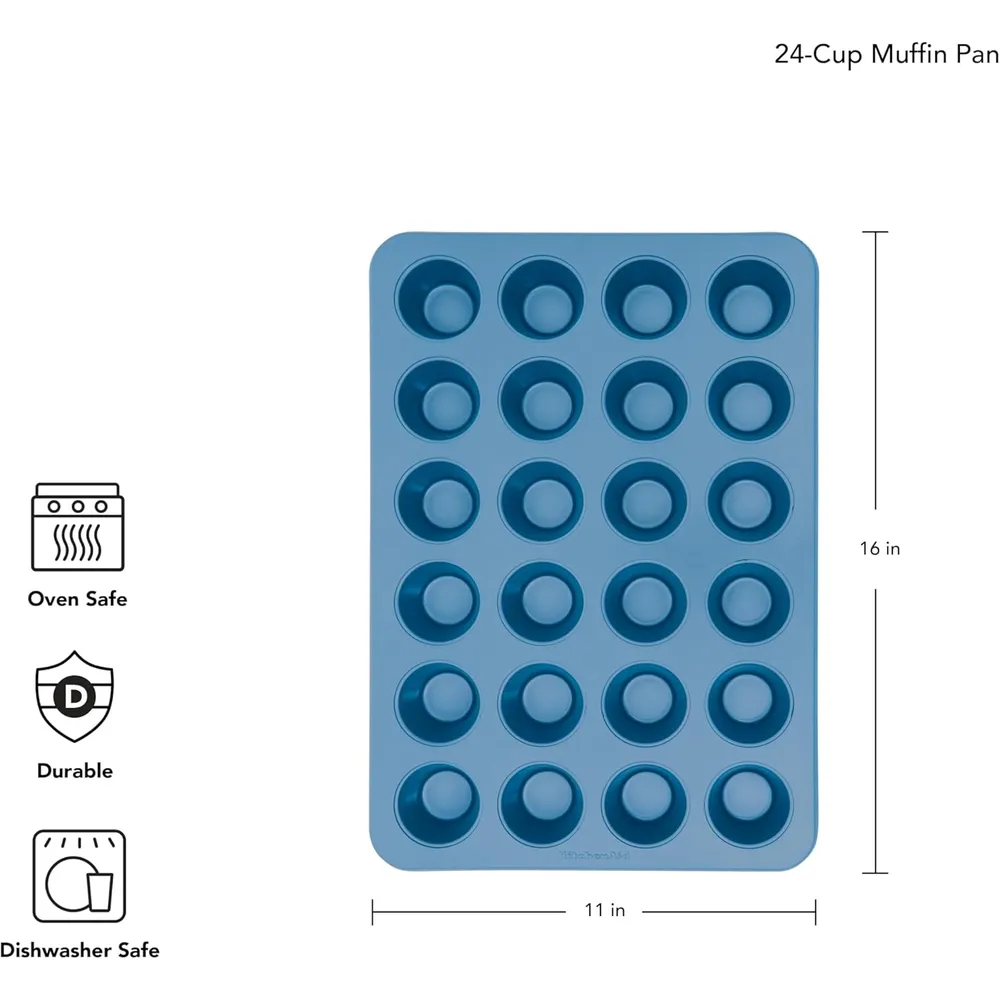 KitchenAid mini molde para magdalenas 24 tazas / 2.8 l, acero | Terciopelo azul