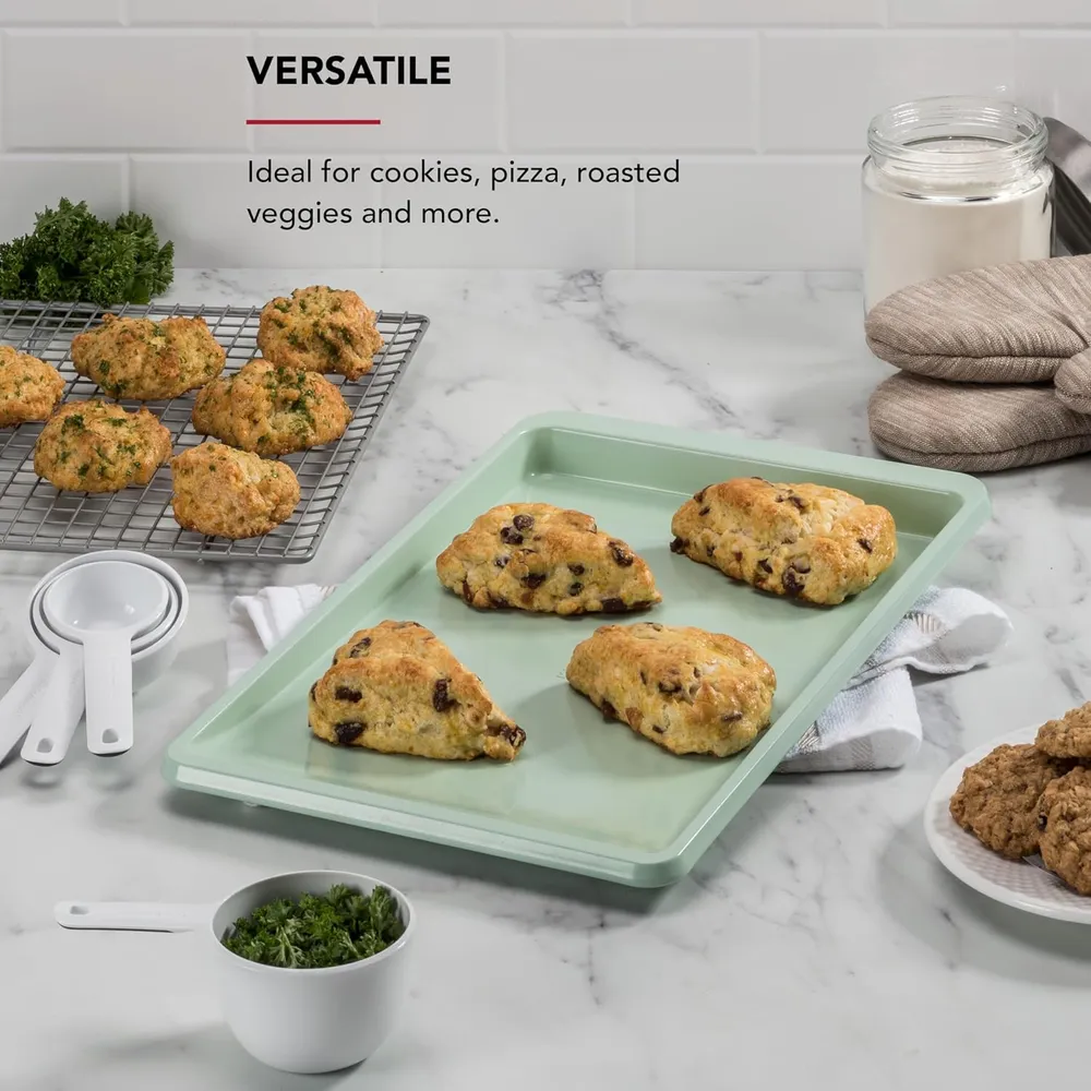 KitchenAid bandeja para galletas antiadherente 25x38 cm, acero suizo | Pistacho