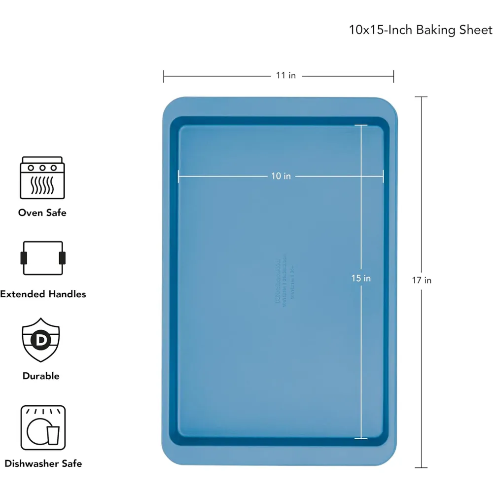KitchenAid hoja de horno antiadherente 25x38 cm, acero | Terciopelo azul