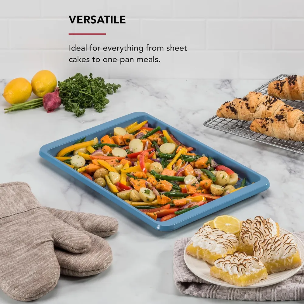 KitchenAid hoja de horno antiadherente 25x38 cm, acero | Terciopelo azul