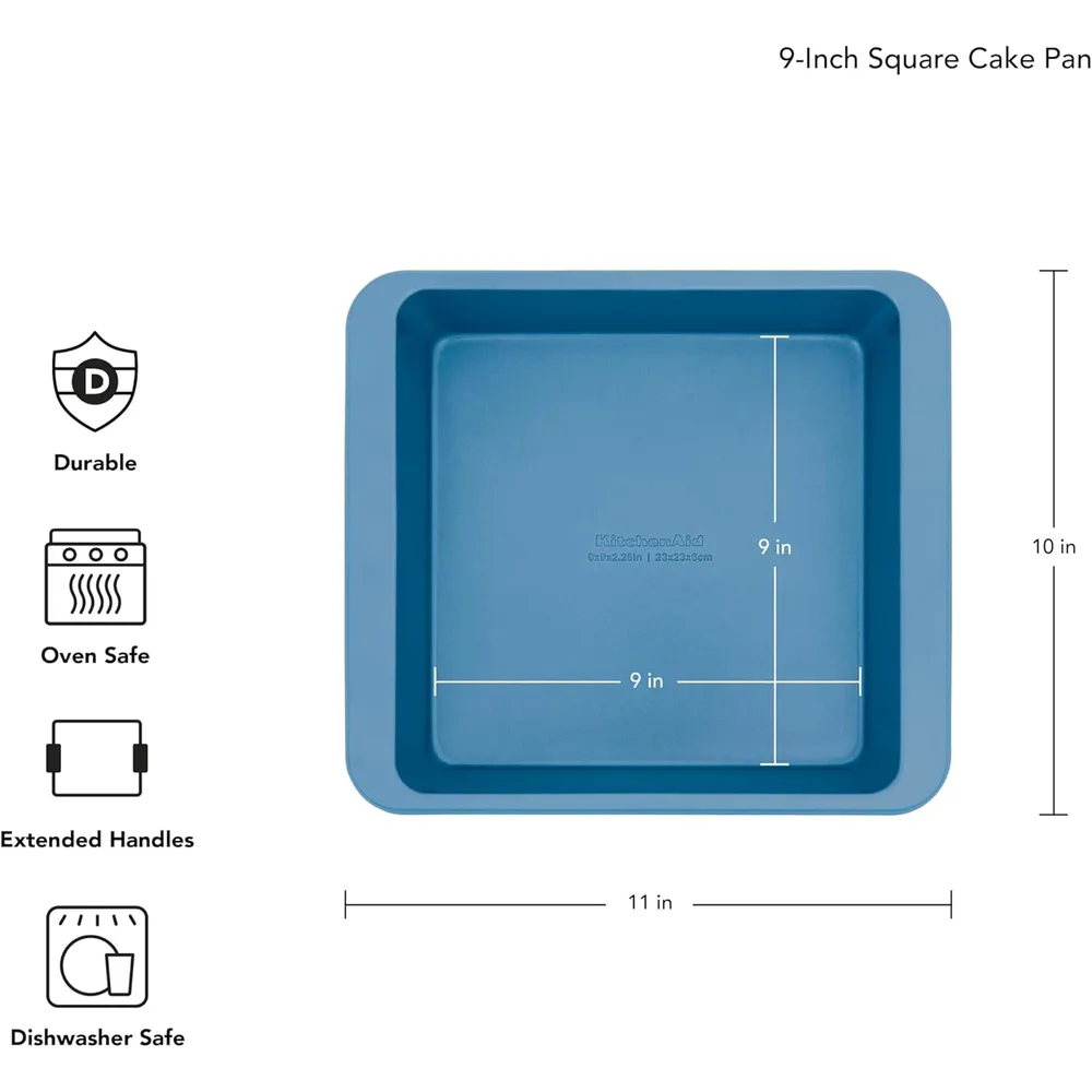 KitchenAid molde cuadrado para pasteles 23 cm, acero | Terciopelo azul