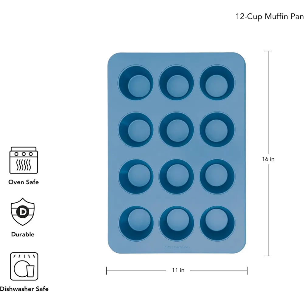 KitchenAid molde para muffins 12 tazas / 1.4 l, acero | Terciopelo azul
