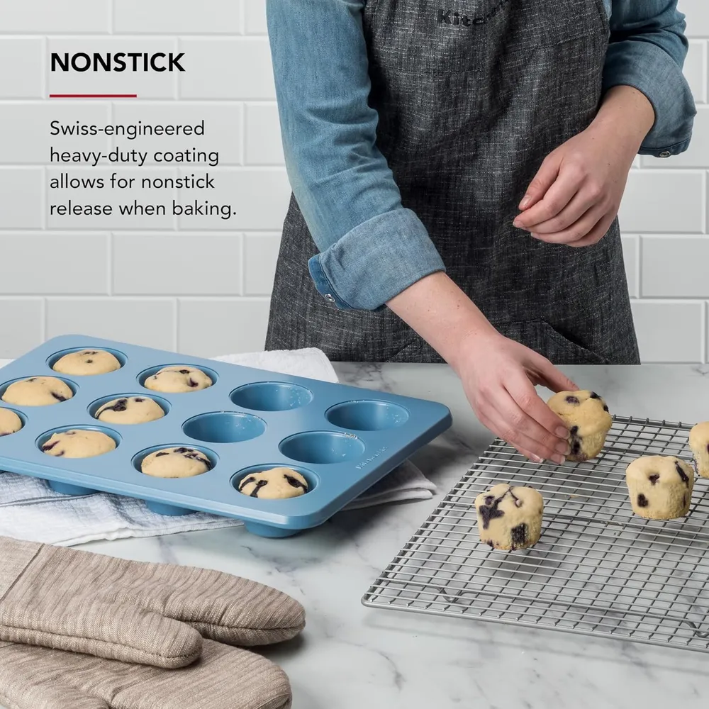 KitchenAid molde para muffins 12 tazas / 1.4 l, acero | Terciopelo azul