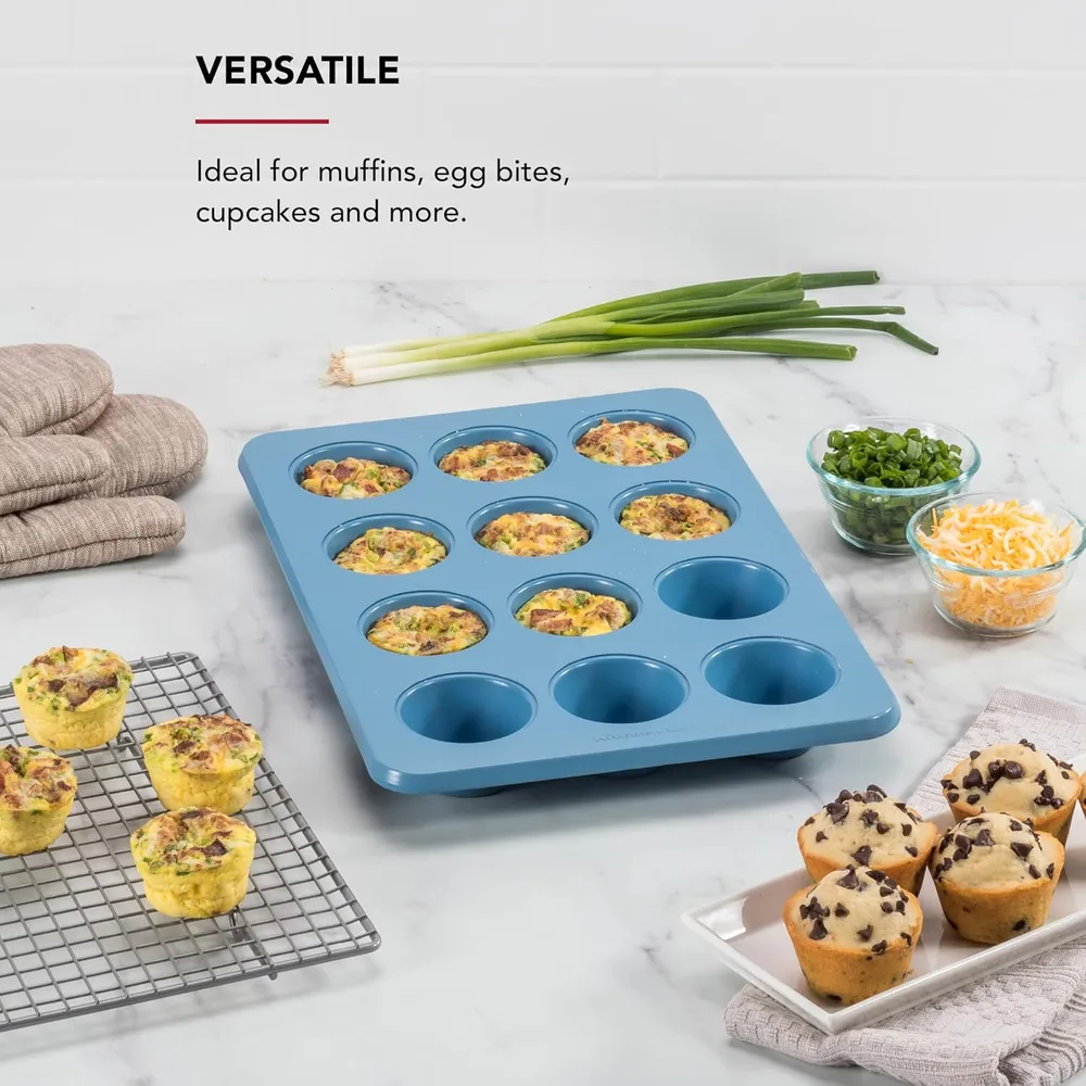 KitchenAid molde para muffins 12 tazas / 1.4 l, acero | Terciopelo azul