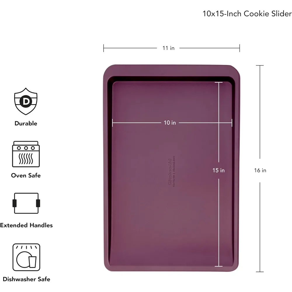 KitchenAid bandeja para galletas antiadherente 25x38 cm, acero | Remolacha