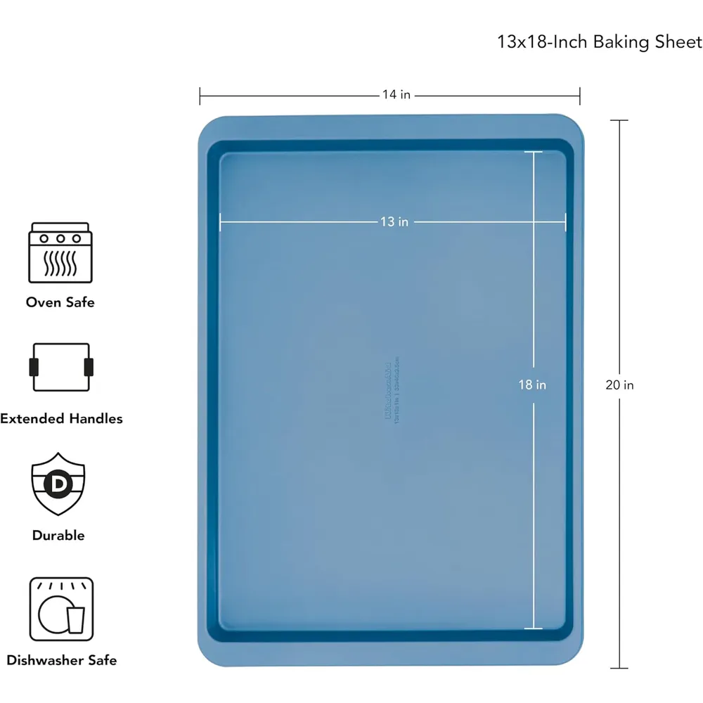KitchenAid bandeja para hornear antiadherente 33x46 cm, acero | Terciopelo azul